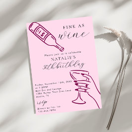 Schöne als Wein Thema Hand gezeichnet Geburtstagsp Einladung
