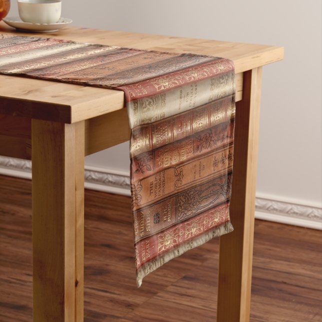 Schöne alte Buchstäbchen (Beige & Elfenbeinküste) Kurzer Tischläufer (Beispiel)