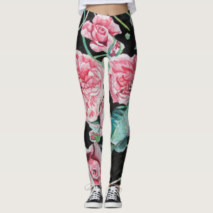 Schöne alte rosa Rosen Leggings