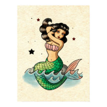 Schöne Alte Schule Meerjungfrau