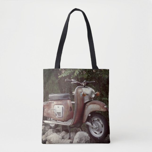 Schöne alte Scooter Custom All-Over-Print Tote-Tas (Vorderseite)