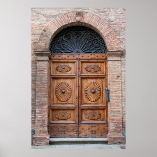 Schöne alte Tür in der Toskana, Italien Poster