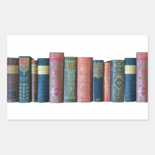 Schöne alte Vintage-Bücher, Buchrücken Rechteckiger Aufkleber