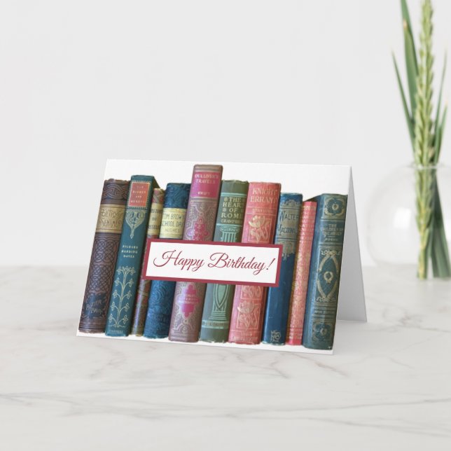 Schöne alte Vintage Bücher, Buchstäbchen Karte (Vorderseite)