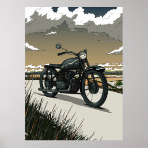 Schöne alte Vintage-Motorrad Poster