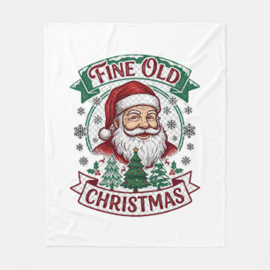 Schöne alte Weihnachten Santa Claus Bäume Schneefl Fleecedecke