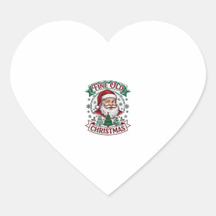Schöne alte Weihnachten Santa Claus Bäume Schneefl Herz-Aufkleber