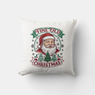 Schöne alte Weihnachten Santa Claus Bäume Schneefl Kissen