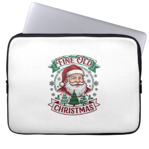 Schöne alte Weihnachten Santa Claus Bäume Schneefl Laptopschutzhülle