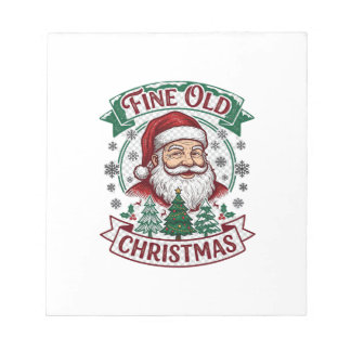 Schöne alte Weihnachten Santa Claus Bäume Schneefl Notizblock