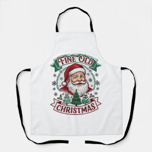 Schöne alte Weihnachten Santa Claus Bäume Schneefl Schürze