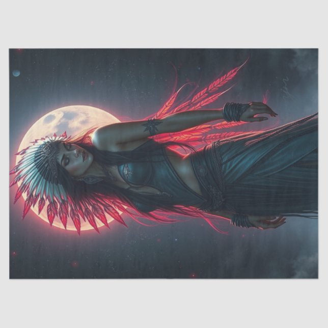 Schöne amerikanische Frau Dekoupage Seidenpapier (Vorderseite)