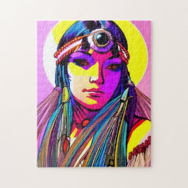 Schöne amerikanische Indianerin. Puzzle