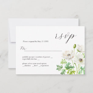 Schöne Anemone RSVP-Karte RSVP Karte