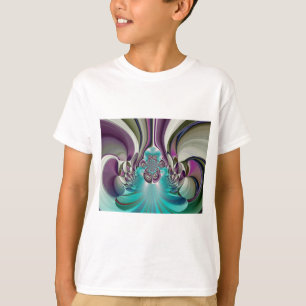 Schöne Angelic Lila und Cyan Abstrakt Print T-Shirt