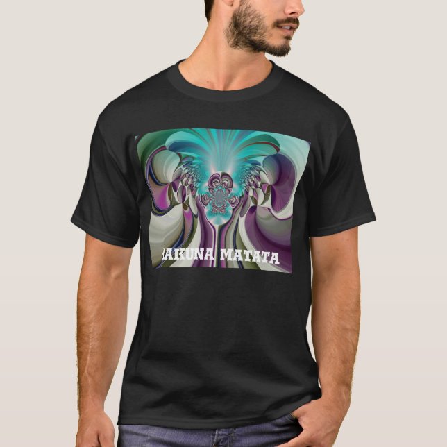 Schöne Angelic Lila und Cyan Abstrakt Print T-Shirt (Vorderseite)