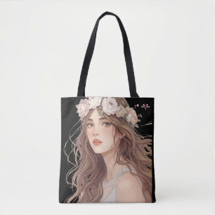Schöne Anime-Blumen-Girl – Sanfte Pastell-Ästhetik