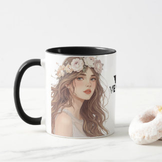 Schöne Anime-Blumen-Girl – Sanfte Pastell-Ästhetik Tasse