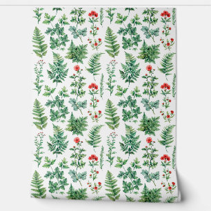 Schöne, anmutige, grüne Zweige verschiedener Typen Tapete