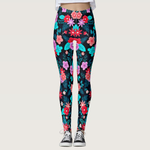 Schöne Anordnung Ditsy Blumen Muster-46537 Leggings