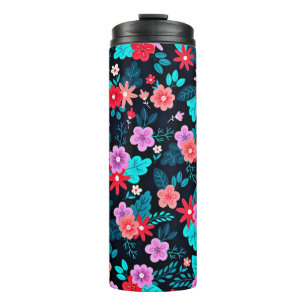 Schöne Anordnung Ditsy Blumen Muster-46537 Thermosbecher