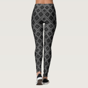 Schöne Ansprechende Graue Diamanten Muster Kunst d Leggings