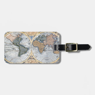 Schöne antike Atlas-Karte Gepäckanhänger