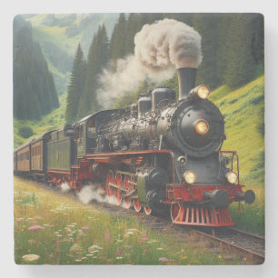 Schöne antike Dampflokomotive Motor Steinuntersetzer