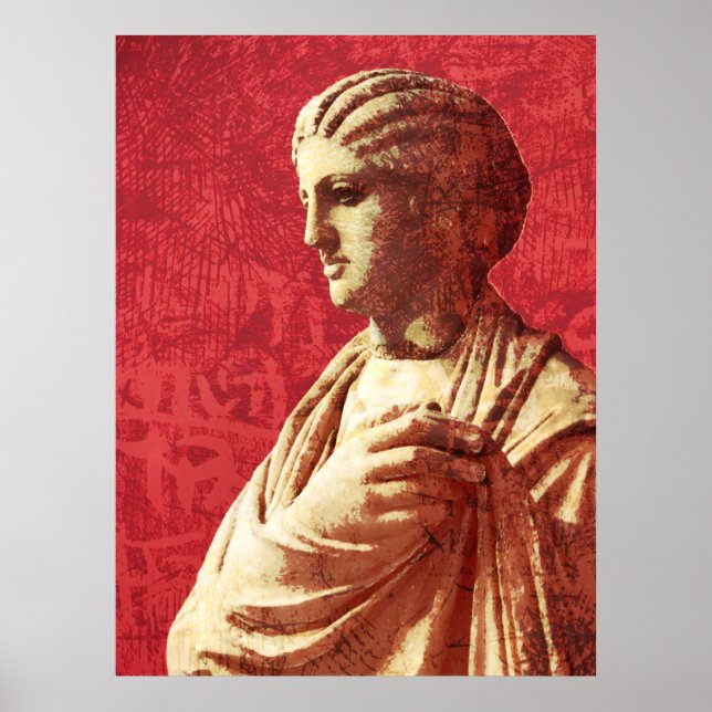 Schöne antike klassische Statue einer Frau Poster (Vorne)