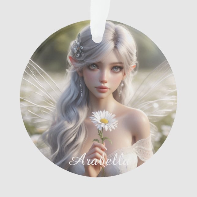 Schöne April Fairy in Daisies Ornament (Vorderseite)