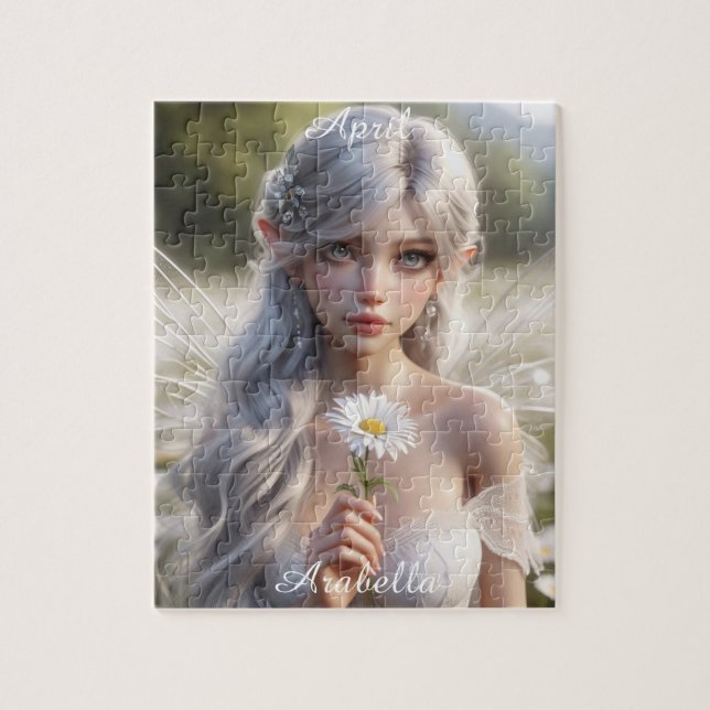 Schöne April Fairy in Daisies Puzzle (Vertikal)