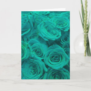 Schöne aquamarine grüne Rose aquamarine Blume Karte