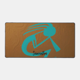 Schöne Aquamarine Kokopelli Schreibtischunterlage