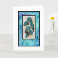 Schöne Aquamarine und goldene Blumenkarte