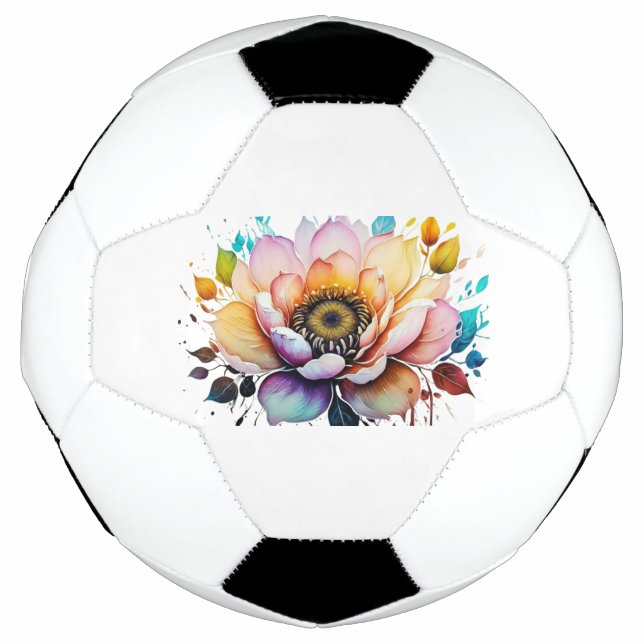 Schöne Aquarell-Blume Fußball (Vorderseite)