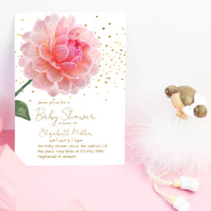 Schöne Aquarell Blume Kinderdusche Einladung