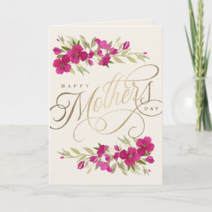 Schöne Aquarell-Blumen Muttertags-Schrift C Karte