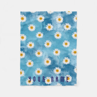 Schöne Aquarell-Daisy-Monogram-Fleece Fleecedecke