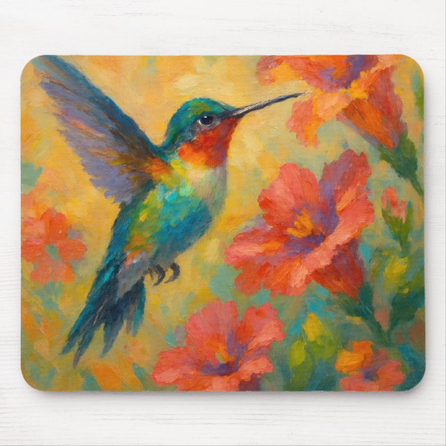 Schöne Aquarell-Kolibri-Mauspad Mousepad (Vorne)