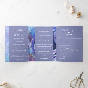 Schöne Aquarell-Rose Dreifach Gefaltete Einladung