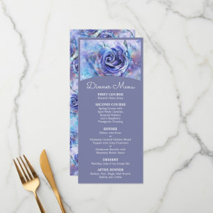 Schöne Aquarell-Rose Menükarte