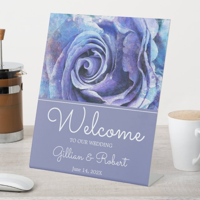 Schöne Aquarell-Rose Sockelschild (In Situ)