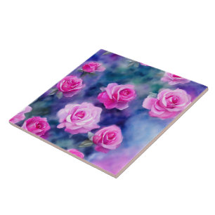 Schöne Aquarell-Rose-Trend-Kollektion Fliese