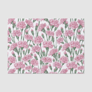 Schöne Aquarell-Rosenrote Nelkenblumen Seidenpapier