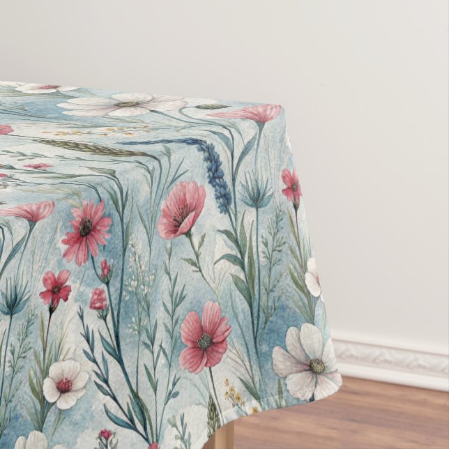 Schöne Aquarell-Wiesenwildblumen Tischdecke (Beispiel)