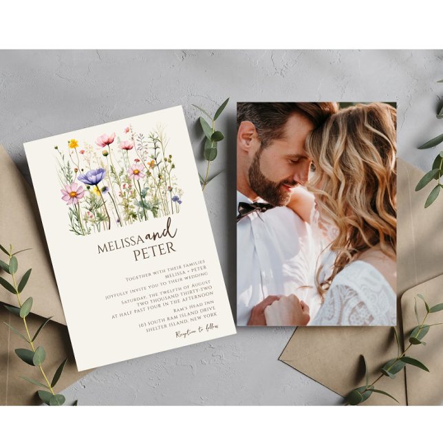 Schöne Aquarell Wildblume Botanica Foto Einladung (Von Creator hochgeladen)