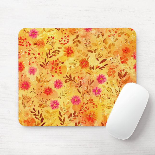 Schöne Aquarell-Wildblumen Mousepad (Mit Mouse)