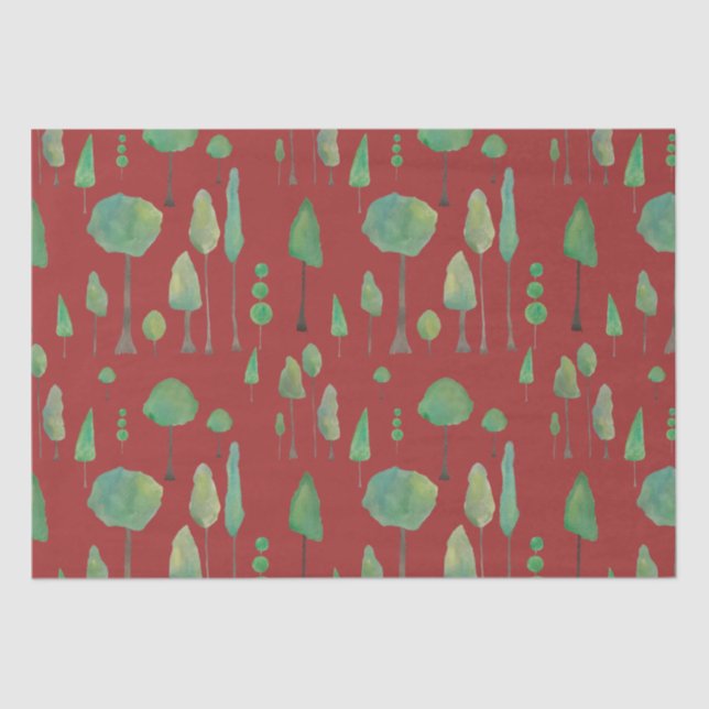 Schöne Aquarellbäume Seidenpapier (Vorderseite)