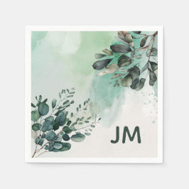 Schöne Aquarellbilder - Blätter Serviette