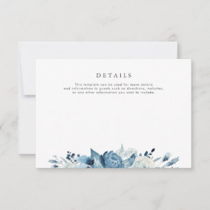 Schöne Aquarellblau Blumenzettel RSVP Karte